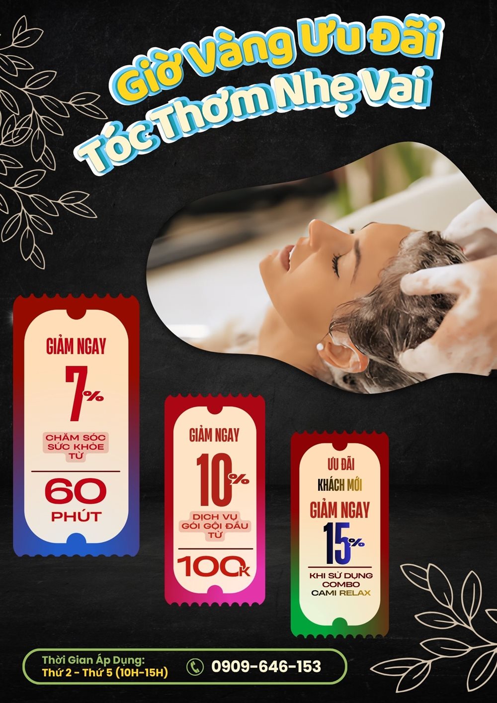 Giờ Vàng Ưu Đãi – Tóc Thơm Nhẹ Vai tại CAMI Quận 4